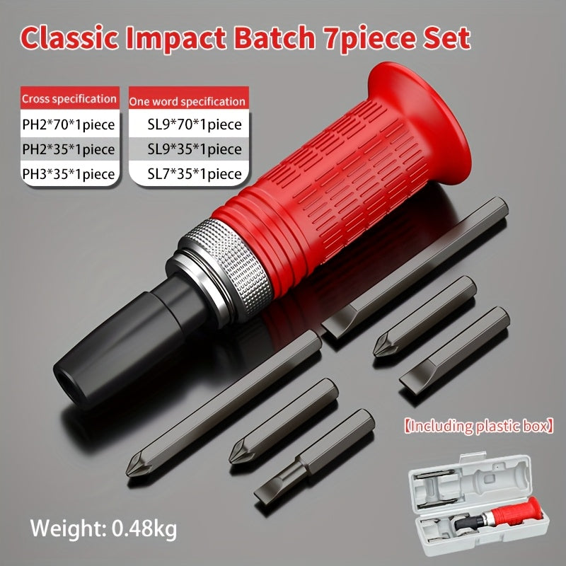13pcs Heavy-Duty Impact Screwdriver Set with Impact-Resistant Case - Heavy-Duty Metal Construction, Shockproof Impact-Ready Bits & Detachable Stubborn Screw Removal System - Torx/Flat/Phillips/Hex Heads for Automotive, Home, Construction, Electronics
