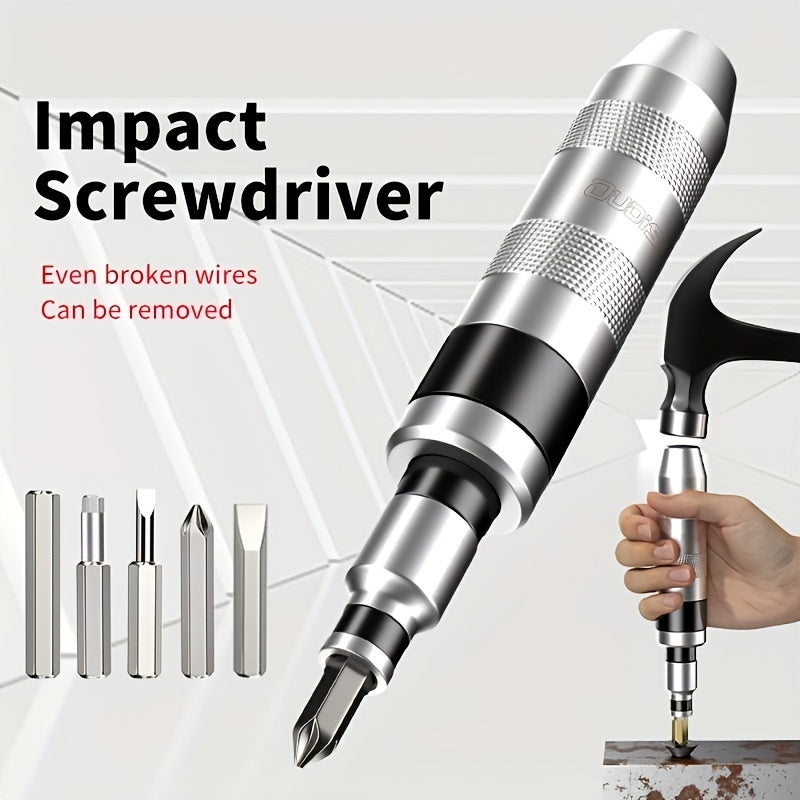 13pcs Heavy-Duty Impact Screwdriver Set with Impact-Resistant Case - Heavy-Duty Metal Construction, Shockproof Impact-Ready Bits & Detachable Stubborn Screw Removal System - Torx/Flat/Phillips/Hex Heads for Automotive, Home, Construction, Electronics