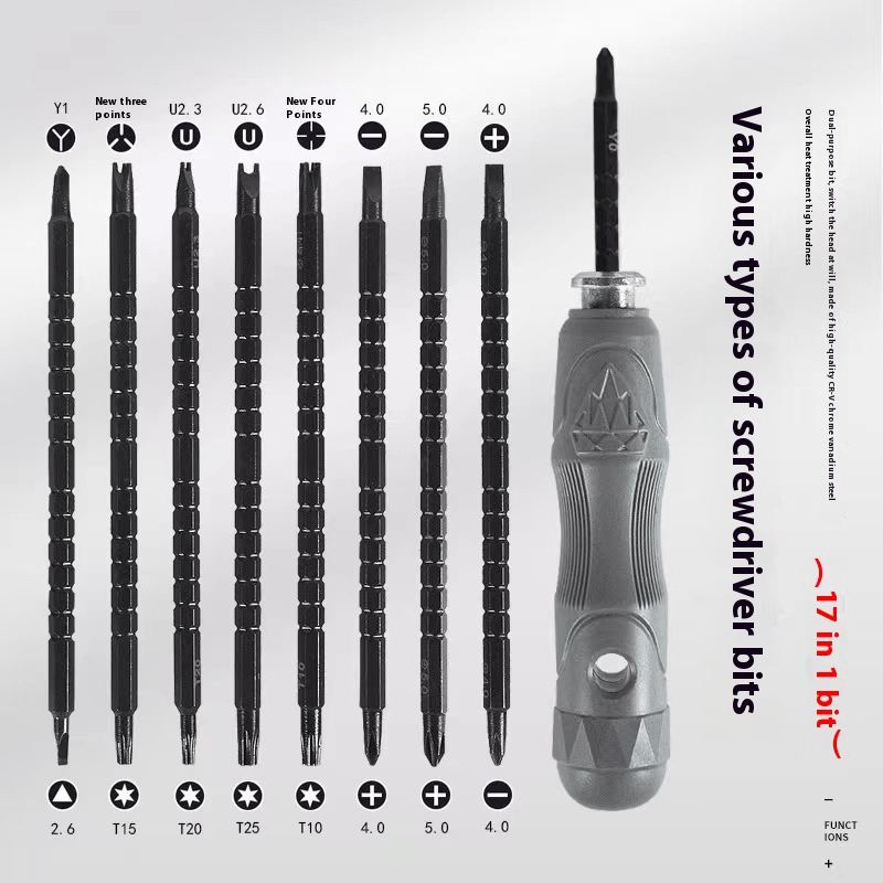Multifunctional 17-in-1 Strong Magnetic Special-shaped Screwdriver Set
