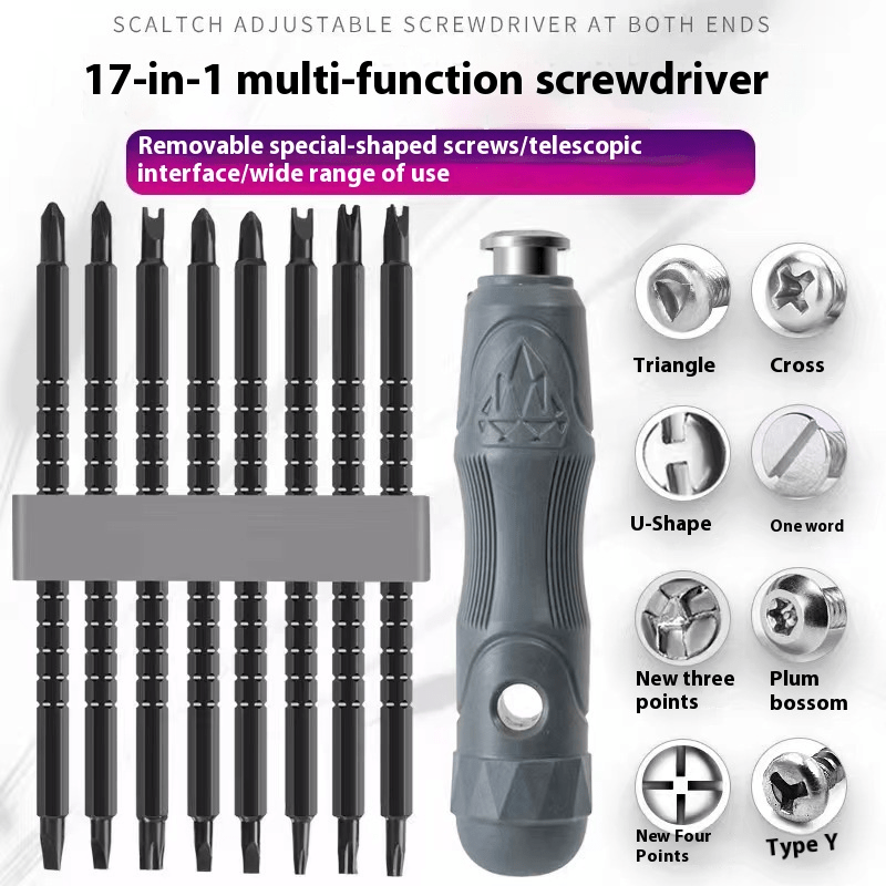Multifunctional 17-in-1 Strong Magnetic Special-shaped Screwdriver Set