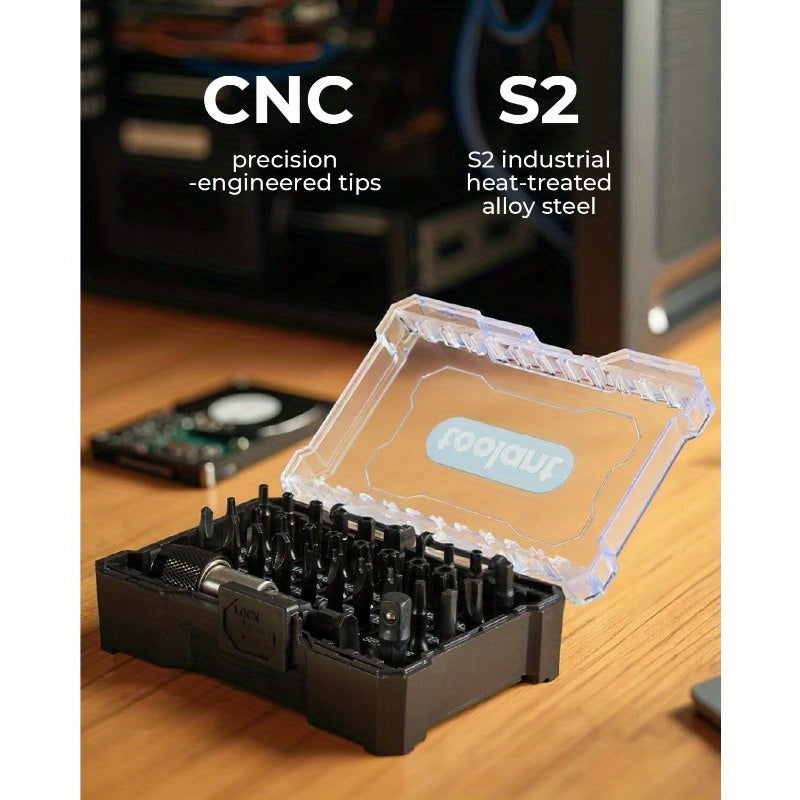 32pcs toolant Security Bit Set with Tamper-Proof Screwdriver Bits, Torx/Hex/Phillips/Flathead/Robertson/Spade/Hex Key - Heavy-Duty Impact Drill Compatible, 1/4" Adapter & Release Tool - for Professional & DIY Projects - Organized Case Included -