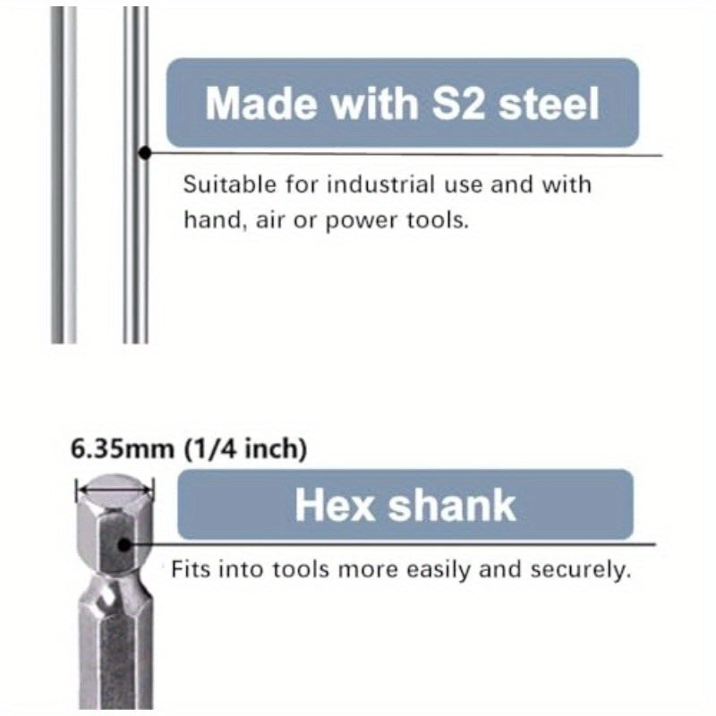 18pcs Heavy-Duty S2 Steel Magnetic Screwdriver Bit Set with 1/4" Hex Shank & Storage Case - 2-Inch Long Phillips/Slotted Bits, PH00-PH2 & SL4-SL6 Sizes for DIY, Electronics, Automotive Repair - Durable Impact-Resistant Tool Kit for Home & (No Power