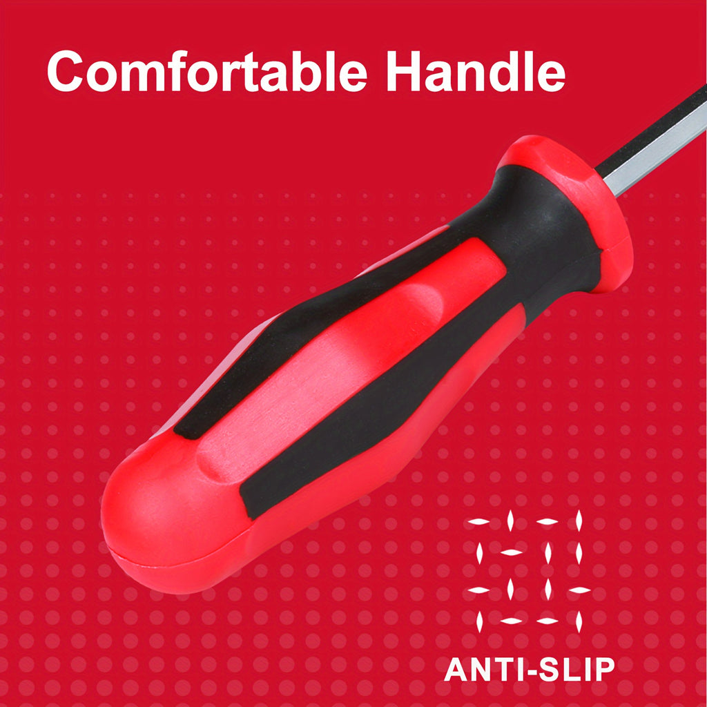 GEINXURN S2 Steel 1/4" Hex Shank Screwdriver Handle with Mixed Screwdriver Bits Set, 1/3/14/18pcs, Durable Red/Black/White, No Assembly Required
