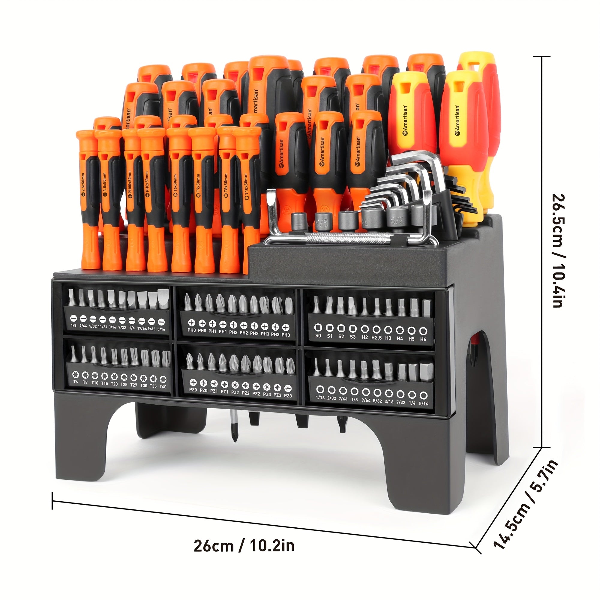 120pcs Screwdriver Set With Magnetic Tip, High-quality Screwdriver Head, Allen Wrench, Nut Screwdriver, Magnetizer, Etc., With Plastic Bracket For Easy Storage