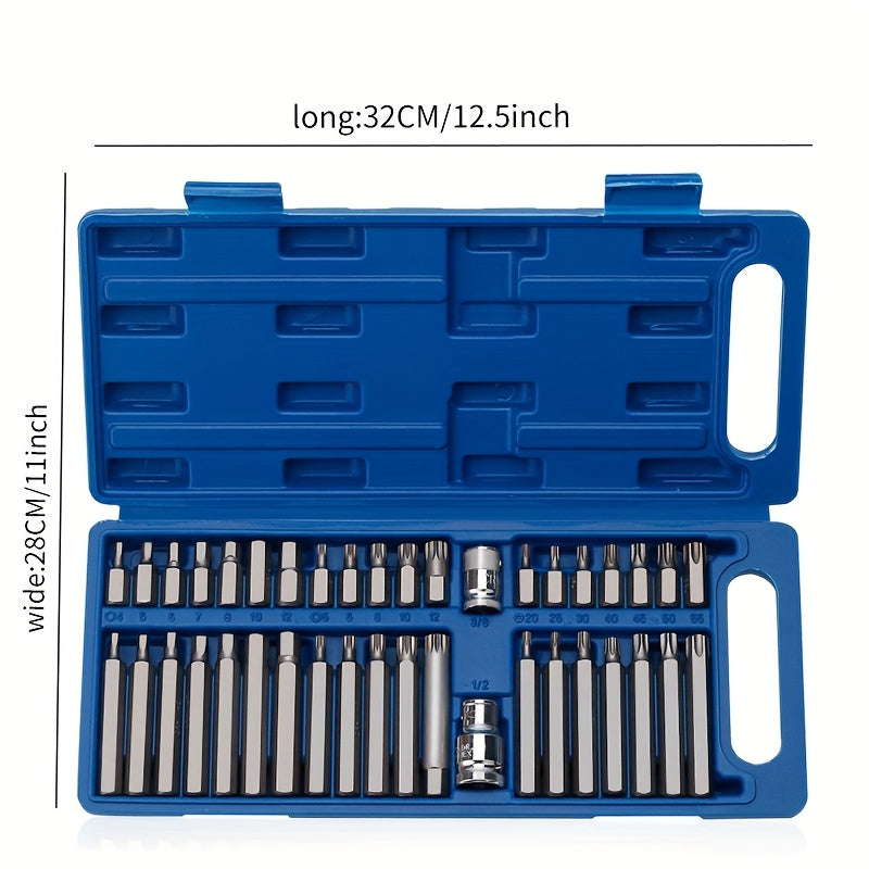 40pcs Heavy-Duty Metal Screwdriver Set with Non-Slip Ergonomic Handle & Compact Toolbox - Star-Shaped & Phillips/Flathead Drivers, SAE & Metric Sizes for Car,, Home, Electrical Repairs - All-in-One Tool Kit for Mechanics, DIY, Appliance Maintenance -