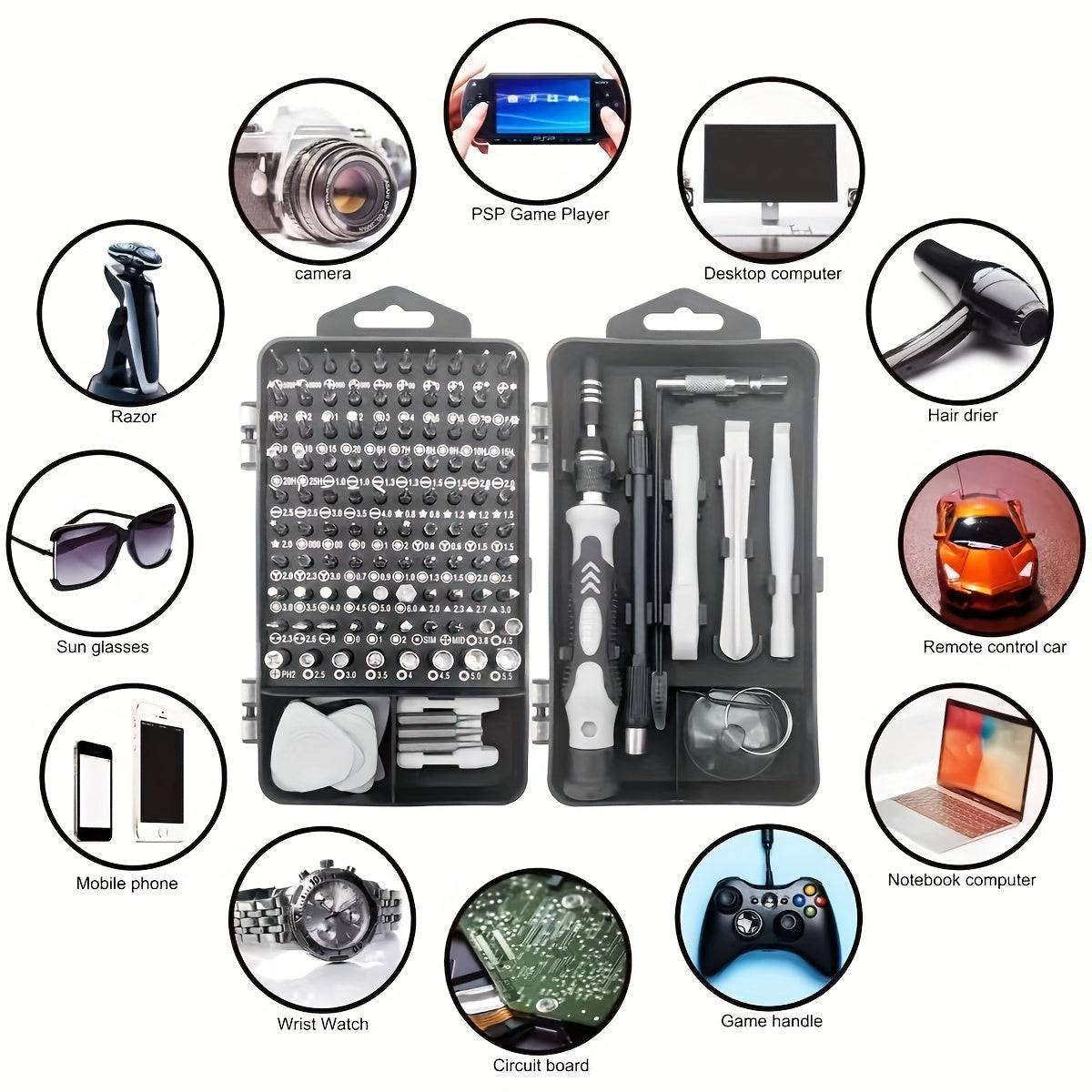 [Upgraded Screwdriver] 115 in 1 Upgraded Screwdriver Set | Strong Magnetic High Hardness, Multifunctional Disassembly Tool Kit, Durable Metal Case, Rust Resistant, Non-Slip Grip for Manual and Mechanical Use
