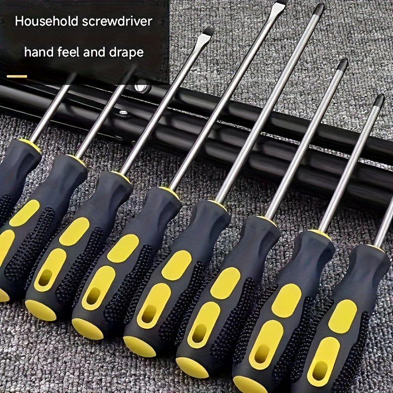 Anthropometric Magnetic Screwdriver Set with Anti-Slip Handle, Tamper-Proof, Anti-Static, Strong Magnetism, Single Direction and Phosphated Steel Head Style Phillips and Flathead Screwdrivers - Ideal for Professional Industrial Maintenance, Durable Home
