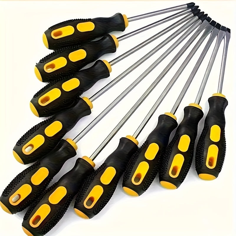 Anthropometric Magnetic Screwdriver Set with Anti-Slip Handle, Tamper-Proof, Anti-Static, Strong Magnetism, Single Direction and Phosphated Steel Head Style Phillips and Flathead Screwdrivers - Ideal for Professional Industrial Maintenance, Durable Home