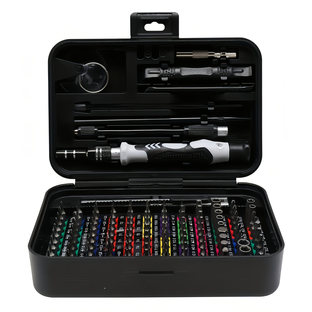 132in 1 Small Precision Screwdriver Set, Upgraded Repair Tool Kit (with 108 Magnetic Screwdriver Bits), Color Coded Screwdriver Set with Extension Rod Kit for Phone, Computer, Tablet, Watch. Anti-slip Handle And 360°rotating Flexible Hose Design.