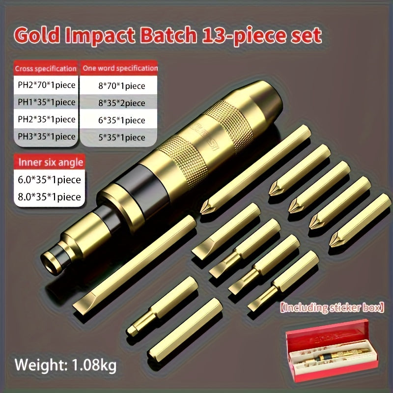 Impact Screwdriver Set, Cross Screwdriver, Through Screwdriver, Hand Tool Specially Used for Loosening Rusty Bolts And Removing Stubborn Fasteners, Portable And Durable Screwdriver Tool., Multi Screwdriver, Screw Holder, Impact Screwdriver Bits, Triangle
