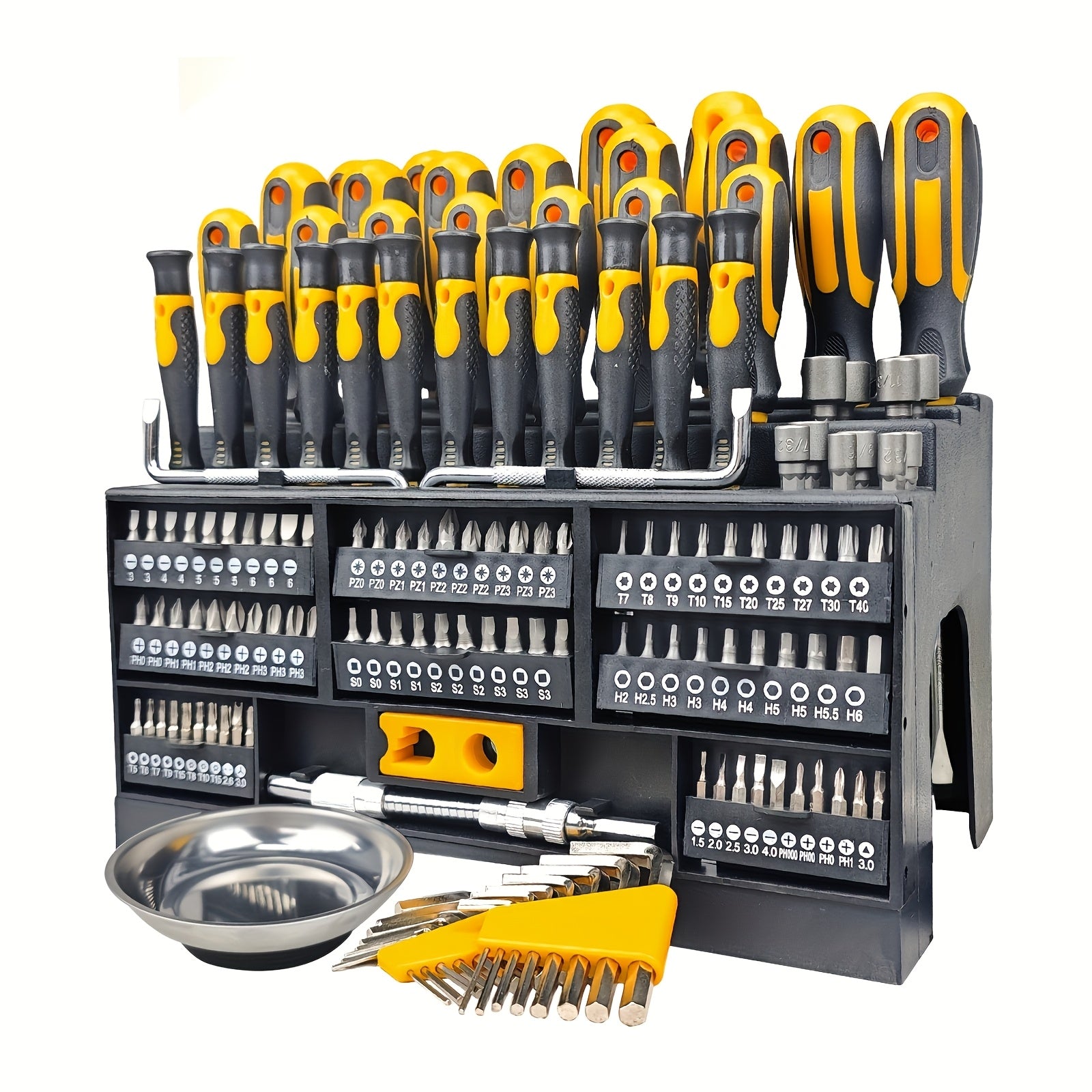 145pcs SEIKODY Steel Magnetic Screwdrivers Set, Precision, With Plastic Racking, Magnetizer, Key Set, Nut Driver and Bit Set, Uncharged, Without Battery, for DIY, Men, Tools Gift