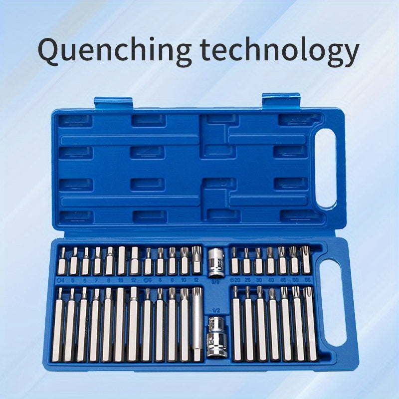 40pcs Heavy-Duty Metal Screwdriver Set with Non-Slip Ergonomic Handle & Compact Toolbox - Star-Shaped & Phillips/Flathead Drivers, SAE & Metric Sizes for Car,, Home, Electrical Repairs - All-in-One Tool Kit for Mechanics, DIY, Appliance Maintenance -
