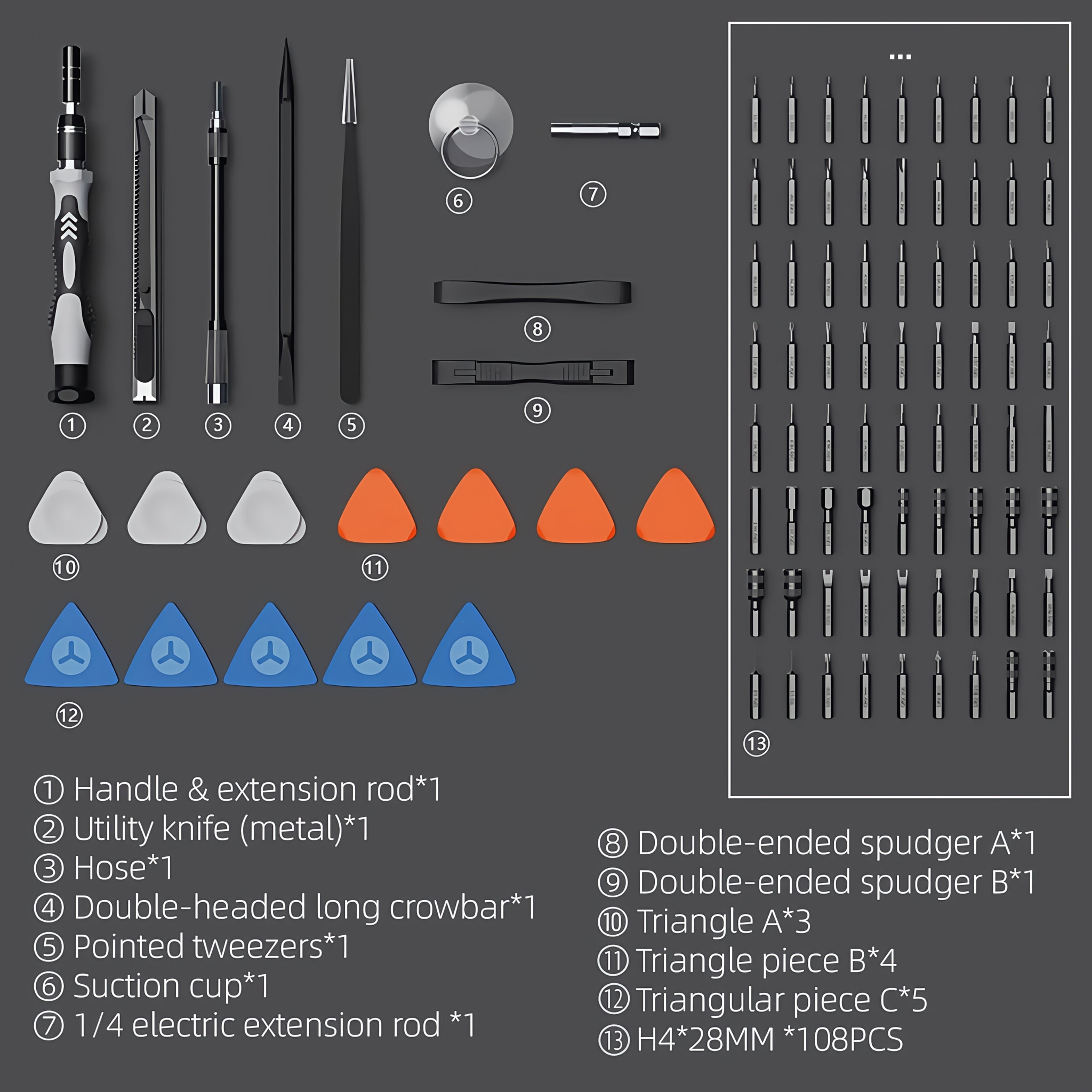 132in 1 Small Precision Screwdriver Set, Upgraded Repair Tool Kit (with 108 Magnetic Screwdriver Bits), Color Coded Screwdriver Set with Extension Rod Kit for Phone, Computer, Tablet, Watch. Anti-slip Handle And 360°rotating Flexible Hose Design.