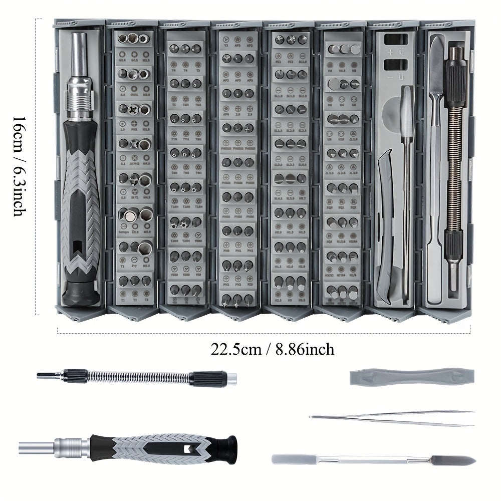 126in 1 Manual Hand Tool Kit Precision Screwdriver Set Handle Portable Pen Wireless Cordless Magnetic Mini Small Bit for Xiaomi Mobile Cell Phone Watch Repair Home Household Micro Laptop PC Multifunctional Professional Black