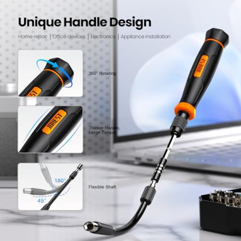 JOREST 152-in-1 Magnetic Precision Screwdriver Set with Torx/Triwing/Pentalobe/Phillips Bits, CRV Steel Construction & TPR/PP Ergonomic Handle, Magnetic Storage Case & 12 Tool Kit for Electronics, MacBook, iPhone, PS5, Xbox, Jewelry Repair - All-in-One