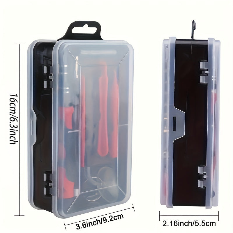 138in 1 Precision Screwdriver Set - DIY Repair Tool Kit with Steel Bits for iPhone, Tablet, Watch, Camera - Includes Mini Wrench & Stripped Screw Extractor Magnetic, Non-Slip Handle & Tweezers Grey Red