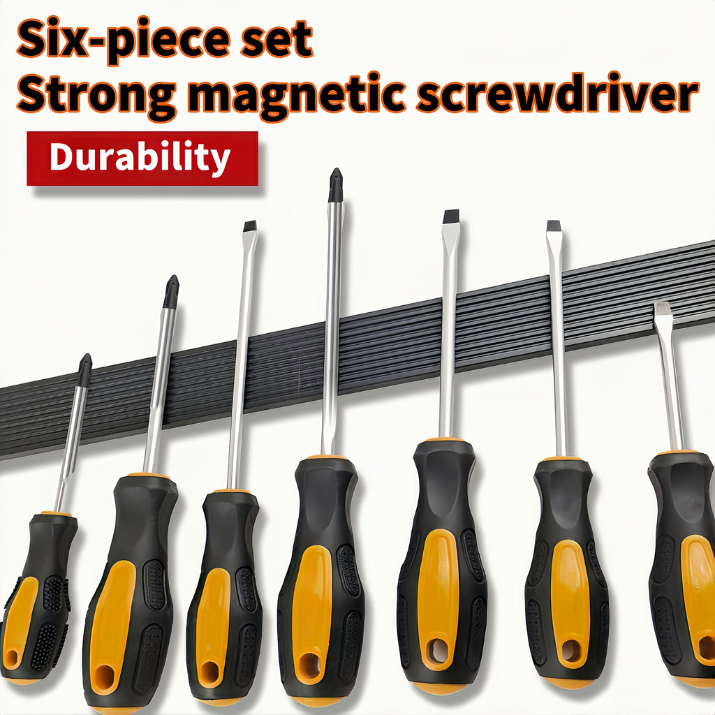 Anthropometric Magnetic Screwdriver Set with Anti-Slip Handle, Tamper-Proof, Anti-Static, Strong Magnetism, Single Direction and Phosphated Steel Head Style Phillips and Flathead Screwdrivers - Ideal for Professional Industrial Maintenance, Durable Home