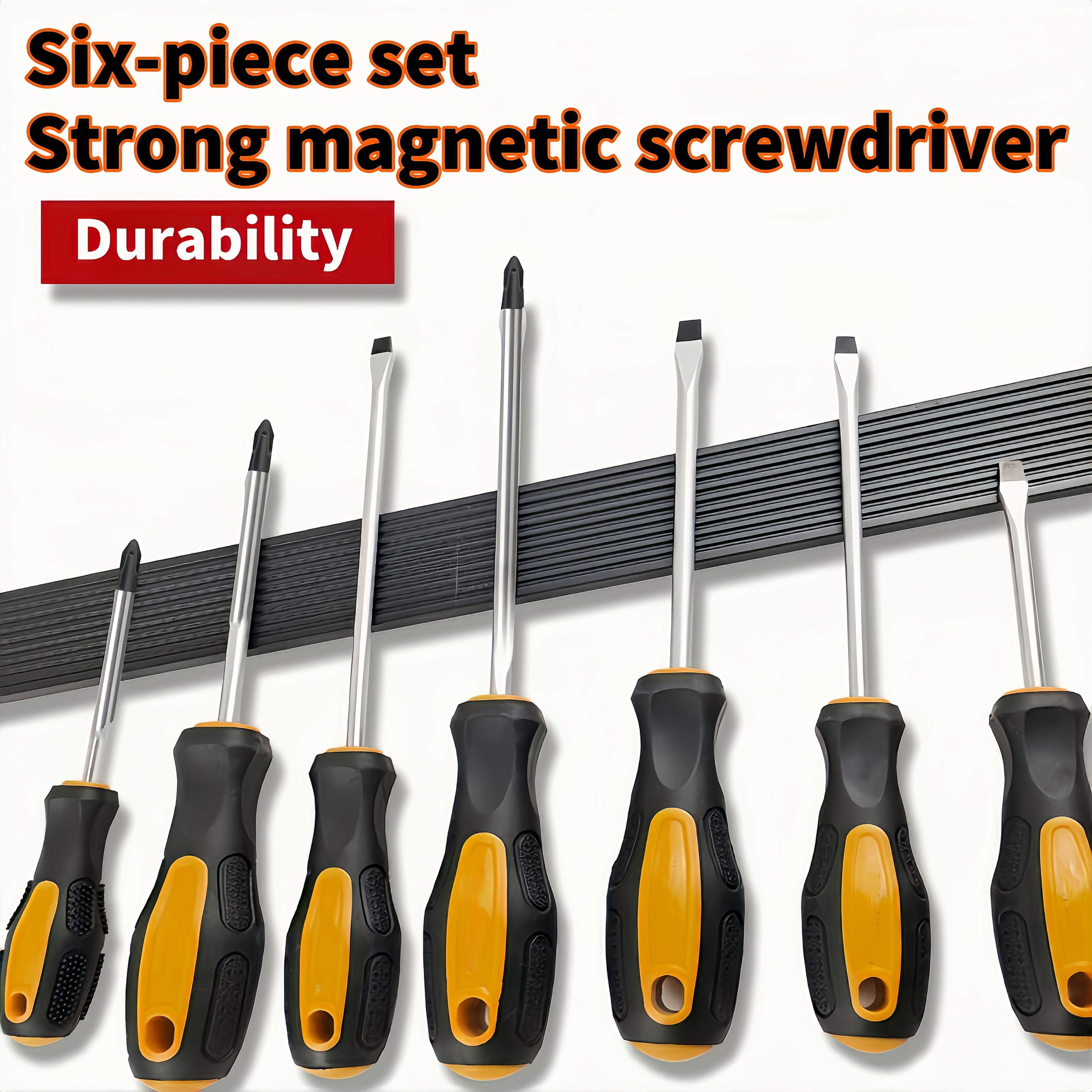 Anthropometric Magnetic Screwdriver Set with Anti-Slip Handle, Tamper-Proof, Anti-Static, Strong Magnetism, Single Direction and Phosphated Steel Head Style Phillips and Flathead Screwdrivers - Ideal for Professional Industrial Maintenance, Durable Home