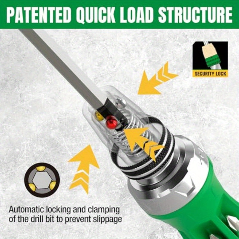 12-in-1 Ratcheting Screwdriver 216P Multibit Driver with QuickLoad Mechanism, S2 Steel Bits & Ergonomic SureGrip Handle - 6 Double-Ended Bits (Phillips/Slotted/Star/Square), 216-Position Ratchet, Auto Lock, Bits Stored in Handle for Professional & DIY