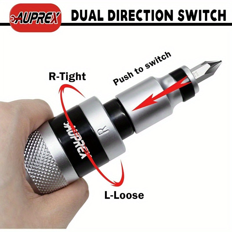 12pcs Heavy-Duty Manual Impact Screwdriver Set with Reversible Hammer - 201D CR-V Steel Construction, Dual-Direction Switch & Ergonomic Handle, 12pcs Slotted/Phillips/Hex Bits for Rusty Fasteners, Bolts, Nuts - Ideal for DIY, Construction, Automotive,