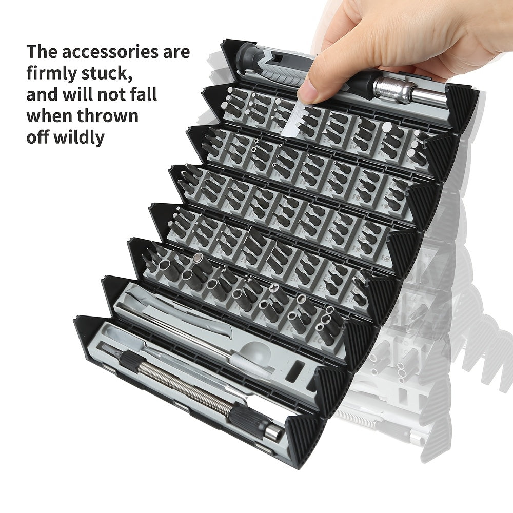 126in 1 Manual Hand Tool Kit Precision Screwdriver Set Handle Portable Pen Wireless Cordless Magnetic Mini Small Bit for Xiaomi Mobile Cell Phone Watch Repair Home Household Micro Laptop PC Multifunctional Professional Black